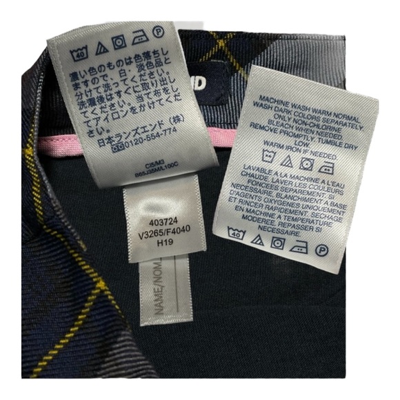 Land's End Plaid Navy Side Pleat Skort Junior Misses Size 7 - Picture 9 of 12